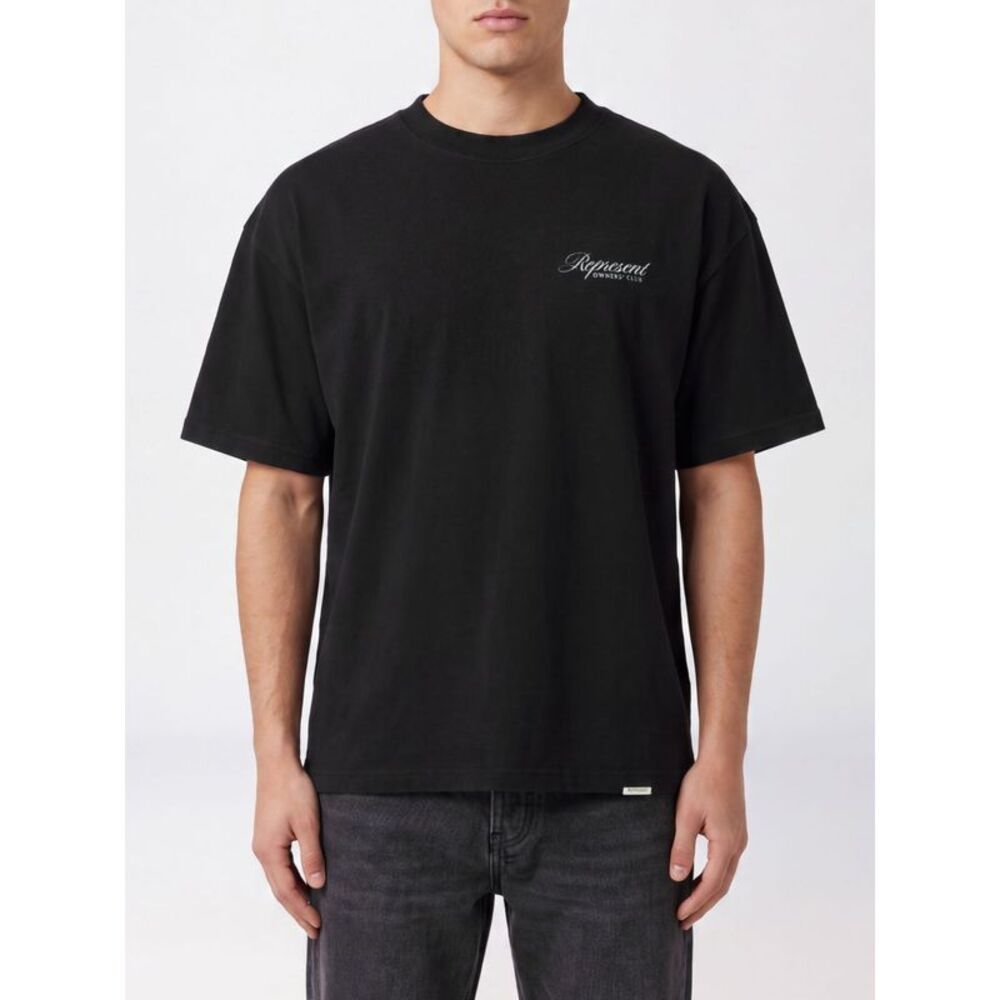 Represent Men Relaxed Fit Cotton T-Shirt Represent With Back Logo
